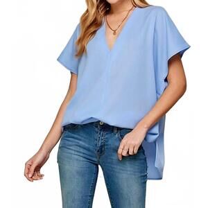 NEW TWENTY TEN semi-sheer relaxed fit blouse in periwinkle